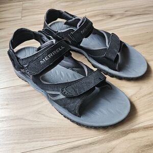 Merrell Black and Gray Outdoor Sandals Mens Size 12